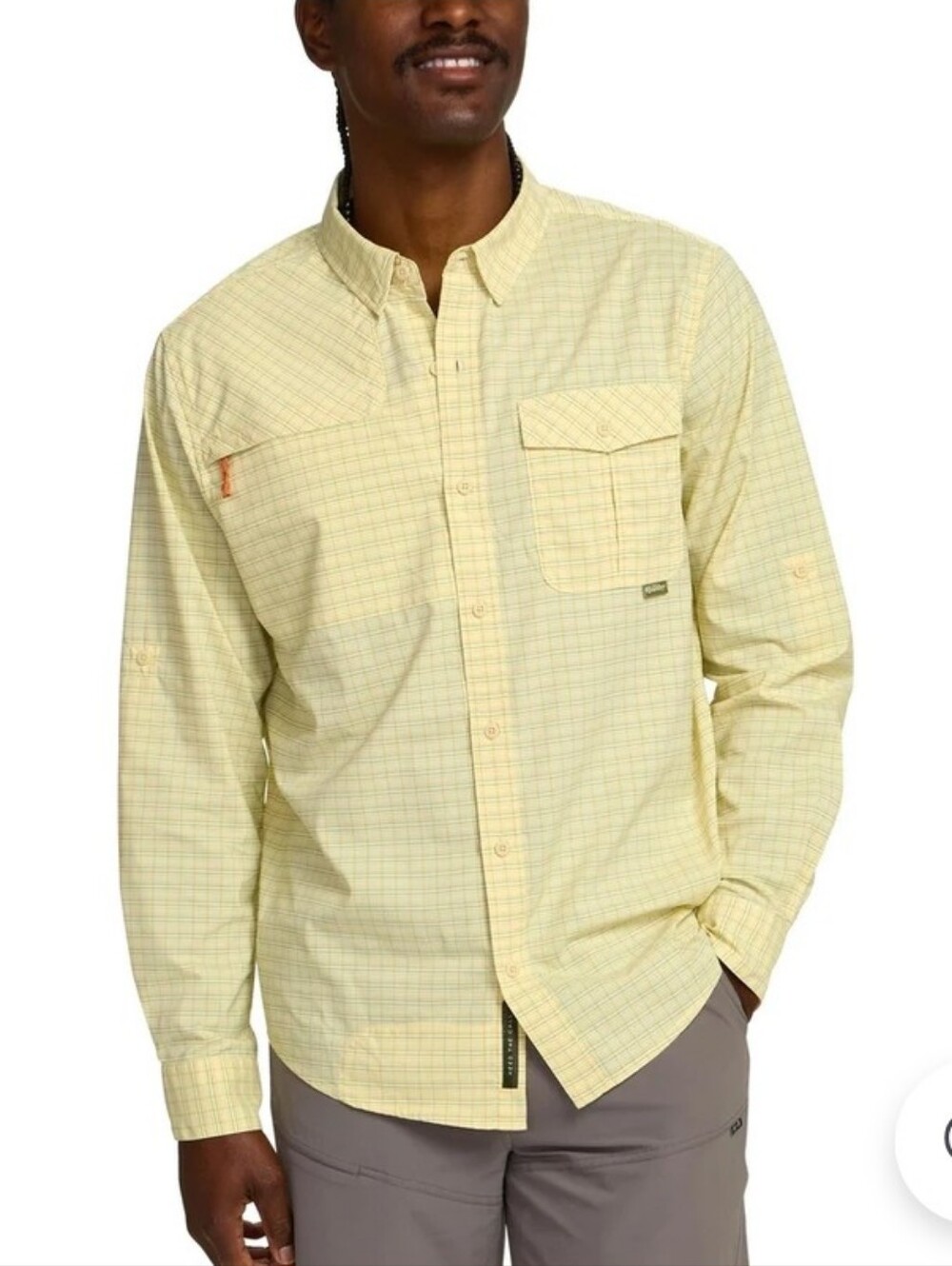 Howler Bros. Matagorda Long Sleeve Button Up Shirt XXL Yellow Plaid Performance